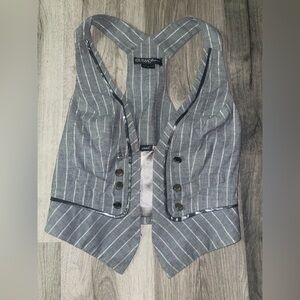 Guess Gray Striped Women's Vest
